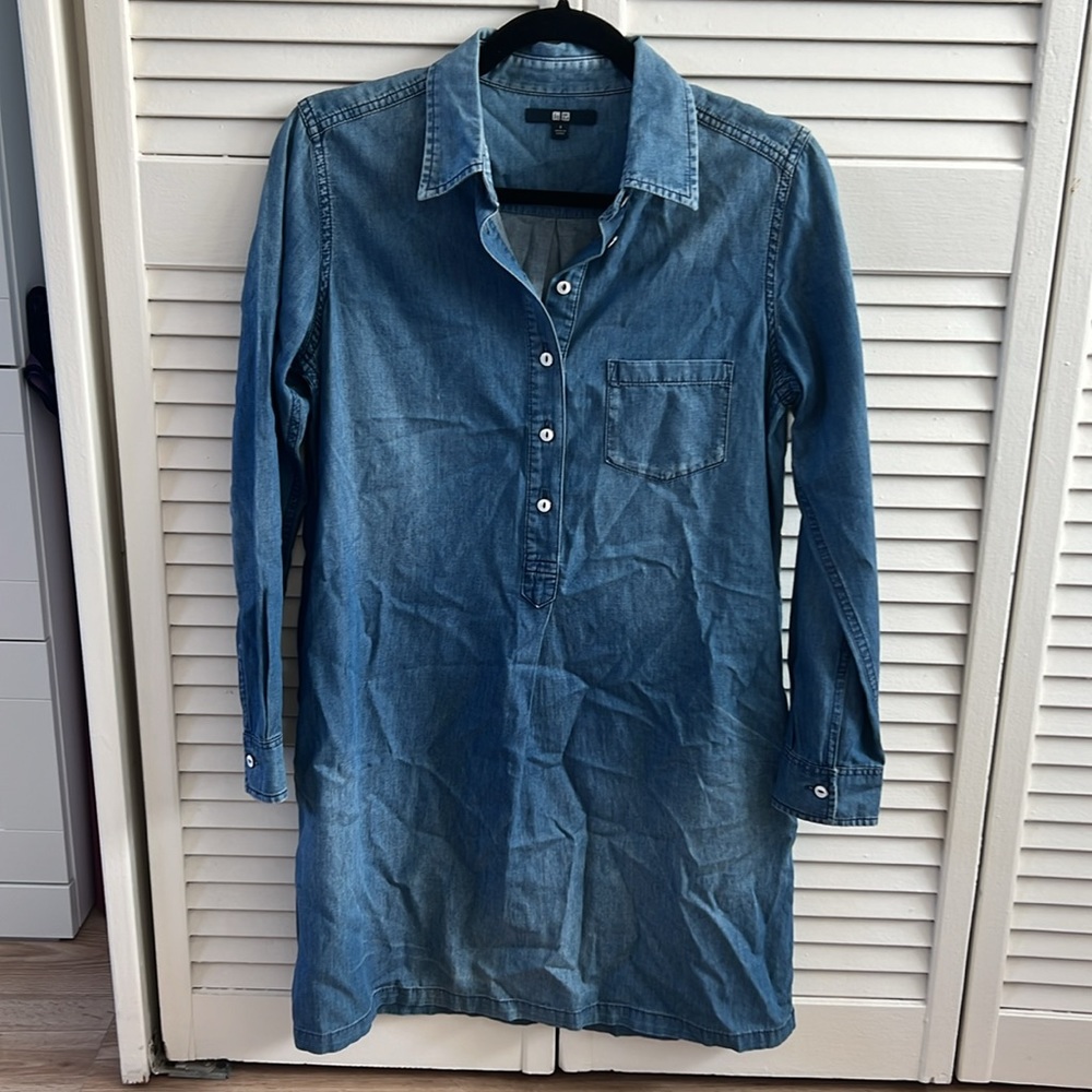 Uniqlo Shirt Dress with Pockets 100% cotton